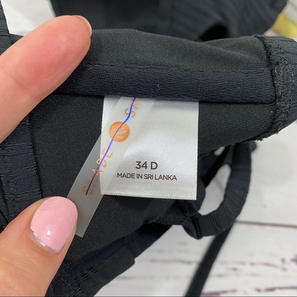 Shade & Shore Ribbed V-Bone Bikini Top 34D - Picture 6 of 7